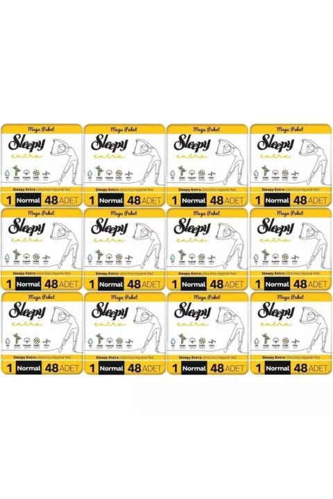 Sleepy Extra نواربهداشتی فوق نرم معمولی ۵۷۶ عددی - بسته اقتصادی (۱۲ بسته ۴۸ تایی)