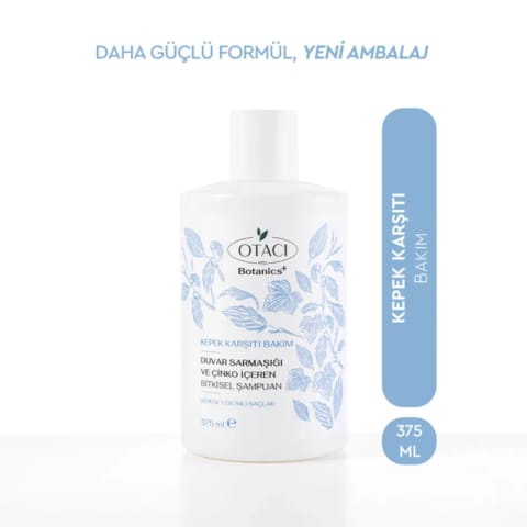 شامپوی گیاهی ضدشوره Otacı Botanics+ با پیچک و زینک ۳۷۵ میلی‌لیتر