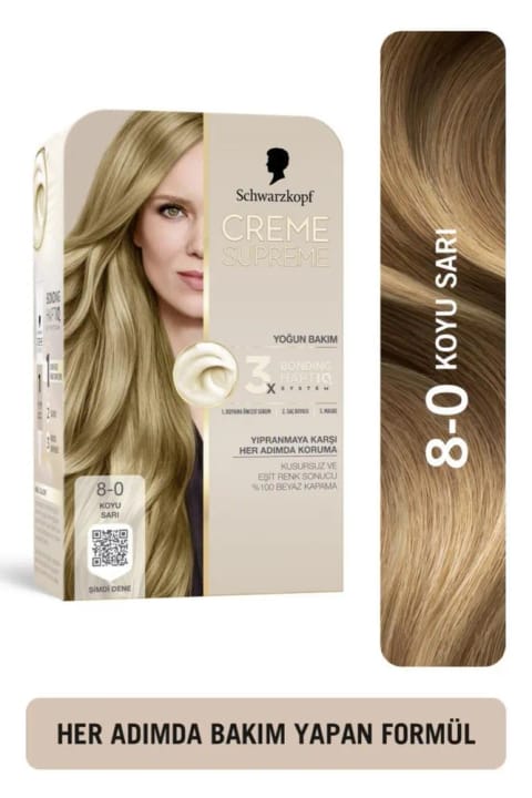 Schwarzkopf Creme Supreme 8-0 زرد تیره