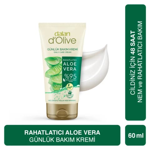 Dalan D'Olive کرم مراقبت روزانه تسکیندهنده آلوئهورا ۶۰ میلیلیتر