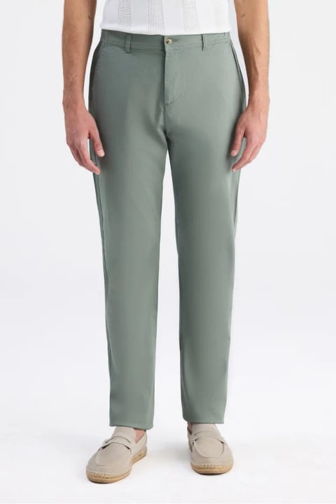 D'S Damat شلوار چینو گاباردین سبز مدل Comfort Fit