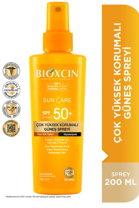 Bioxcin Sun Care SPF 50 محافظت بسیار بالا بدن اسپری آفتاب 200 میلیلیتر - کلاژن...