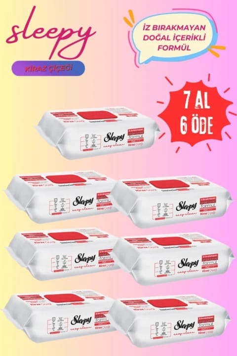 Sleepy Easy Clean سطح‌پاک‌کن گیلاس بهاره، 100 برگ، 7 تا 6 بخر