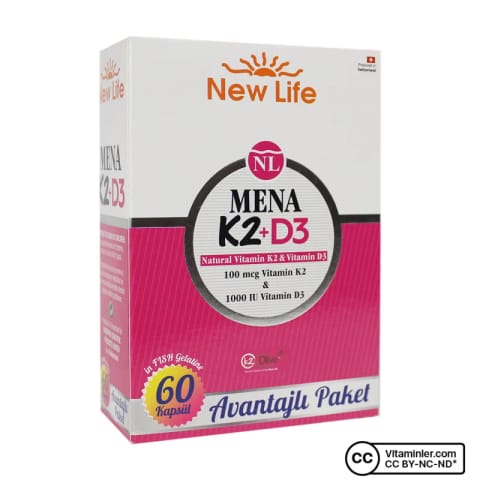 نیو لایف منا ویتامین K2 + D3 60 کپسول