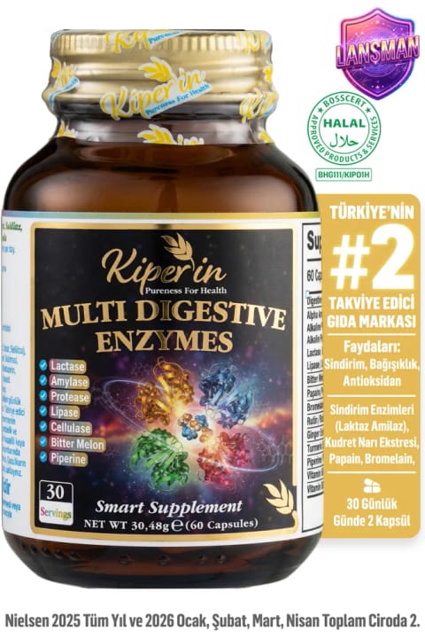 Kiperin Multi Digestive Enzymes | کمک به نفخ و سوء هاضمه | لاکتوز و ...