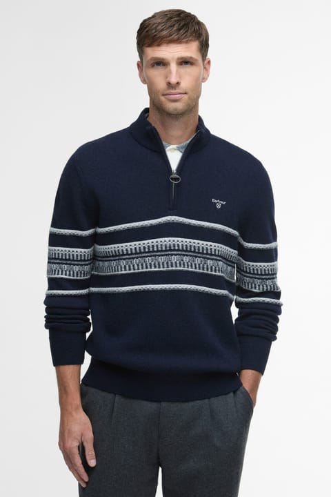 پلیور نیم‌زیپ Barbour مدل Kepwick رنگ NY91 سرمه‌ای
