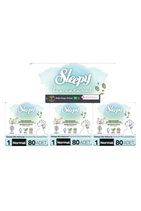 Sleepy Bio Natural Premium Plus روزانه پد معمولی ۲۴۰ عددی
