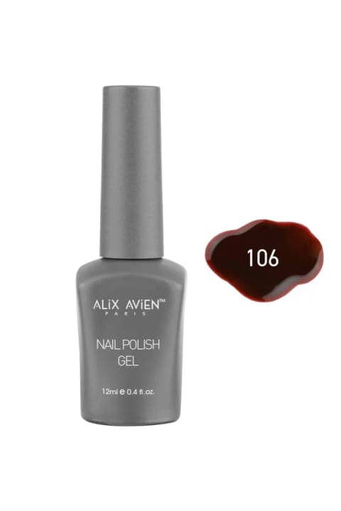 Alix Avien قهوهای قرمز تیره لاک دائمی 106 - ژل لاک با رنگدهی بالا 12...
