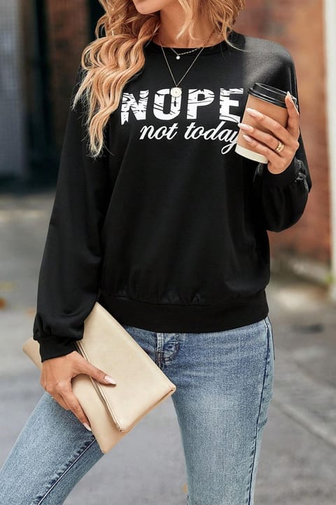 سویشرت یقه گرد یونیسکس طرح NOPE uyguntarz