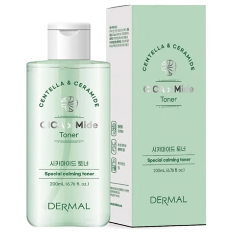 Dermal Cica x Mide تونر تسکیندهنده با عصاره سنتلا آسیاتیکا و سرامید ۲۰۰ میلیلیتر