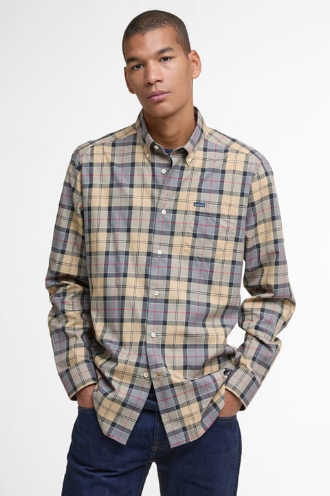 پیراهن طرح تارتان Barbour مدل Wetheram Tailored رنگ TN31 Dress Tartan