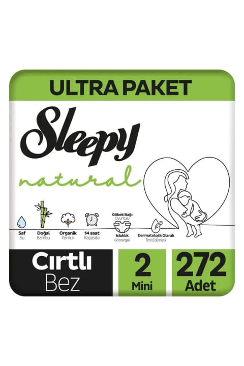 Sleepy Natural Ultra بسته پوشک بچه سایز 2 مینی 272 عددی