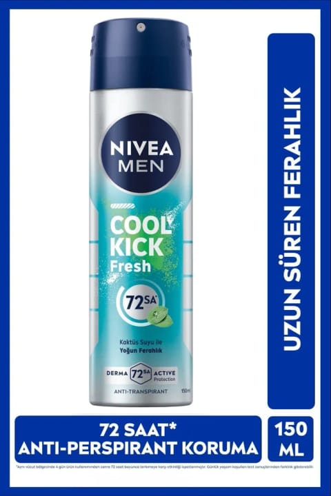NIVEA Men Cool Kick Fresh دئودورانت اسپری مردانه 150 میلیلیتر