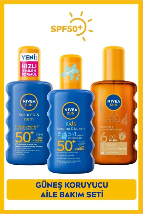 ضدآفتاب SPF50+ صورت و بدن NIVEA SUN اسپری