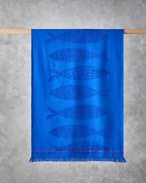 حوله ساحلی Aquatic Fish ۱۰۰٪ پنبه 70x140 سانتی‌متر آبی نیلی