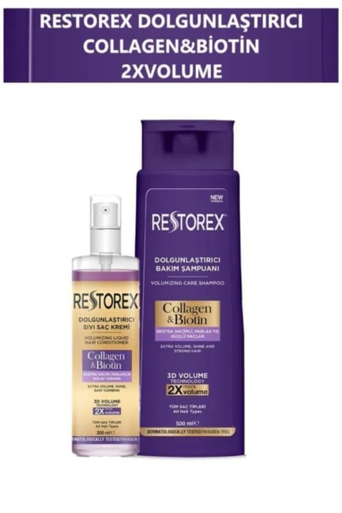 Restorex ست شامپو و نرمکننده مایع حجمدهنده مو