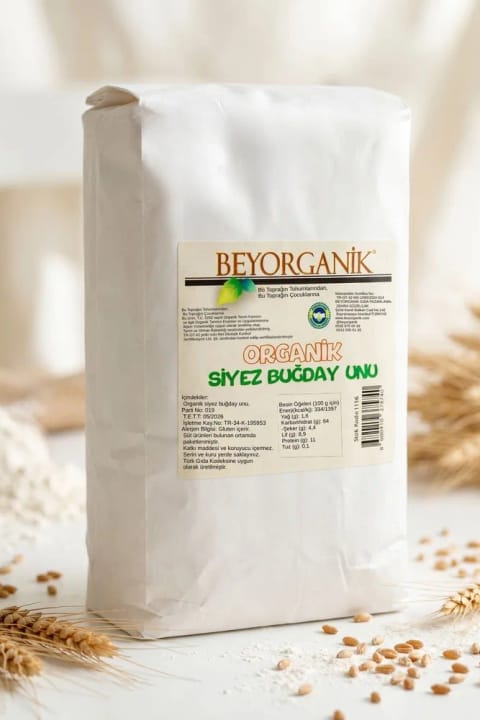 BEYORGANİK آرد کامل ارگانیک گندم سیزدانه ۱ کیلوگرم (دارای آنالیز سموم و آفلاتوکسین)
