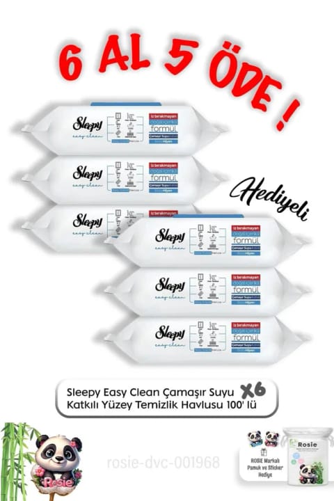 Sleepy دستمال تمیزکننده سطوح با وایتکس ۱۰۰ عددی