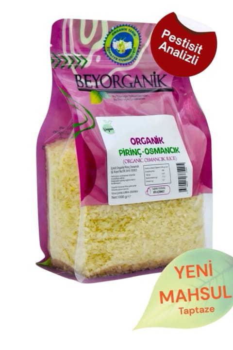 BEYORGANİK برنج ارگانیک Osmancık 1 کیلوگرم (دارای آنالیز سموم و آفلاتوکسین)