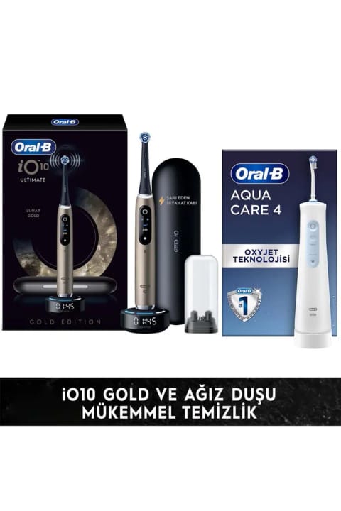 Oral-B مسواک برقی IO 10 گلد + دهانشویه POC