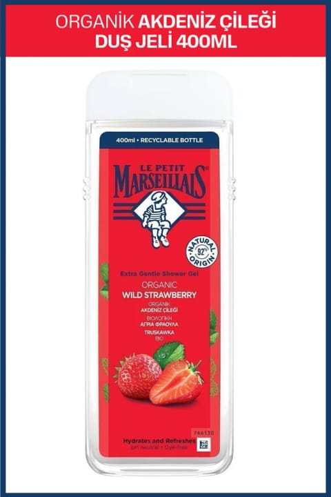Le Petit Marseillais ژل دوش توت فرنگی مدیترانه‌ای 400 میلی‌لیتر