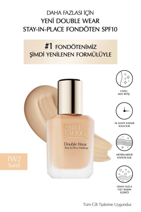 فونداسیون Estee Lauder Double Wear Stay-in-Place SPF10 با فینیش مات شاداب (1W2 SA...