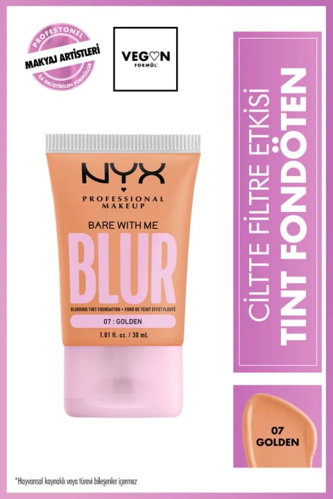 NYX Professional Makeup Blur Tint فونداسیون با افکت فیلتر روی پوست - 07 Golden