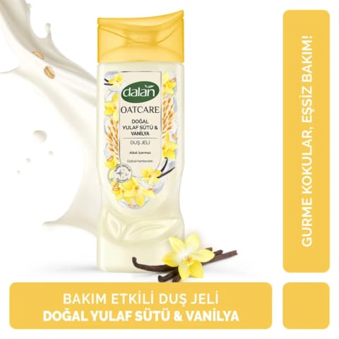 Dalan Oatcare شاور ژل طبیعی شیر جو دوسر و وانیل ۴۵۰ میلیلیتر
