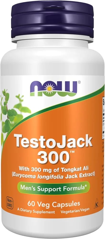 NOW Foods Tongkat Ali TestoJack Eurycoma longifolia Jack 300 mg 60 Veg Caps