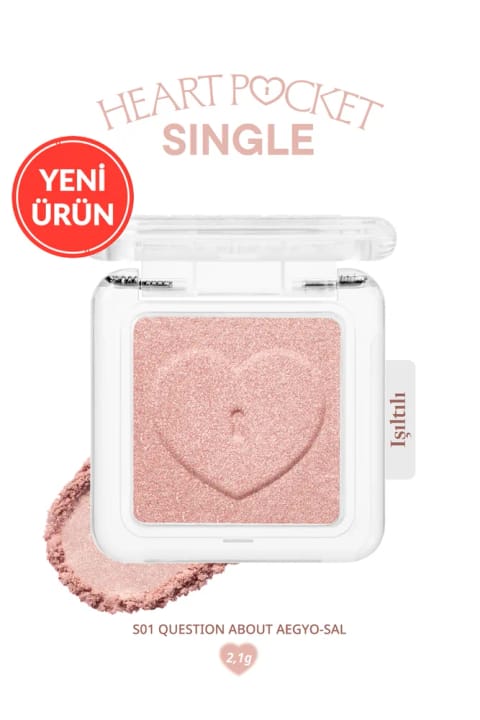 PERIPERA سایه تکفریم قلب براق قابل شخصیسازی Heart Pocket Single (S01 Qu...