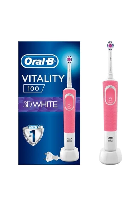 Oral-B Vitality D100 صورتی 3D White مسواک شارژی با جعبه