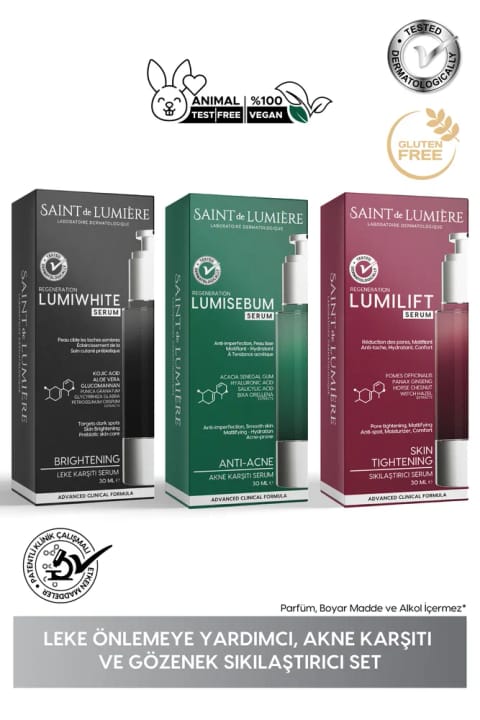 SAINT DE LUMIERE LUMISERIES کمک به پیشگیری از لکه، ضد آکنه و کوچککننده منافذ...