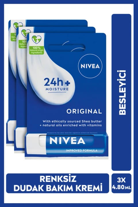 NIVEA Original Care بالم مرطوب لب بیرنگ 4.8 گرم