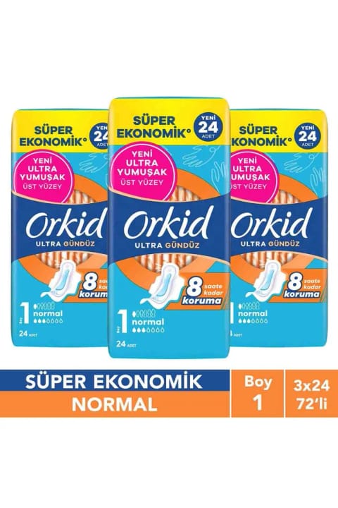 Orkid Ultra Normal (سایز 1) ۲۴ عددی فوق اقتصادی نوار بهداشتی x3
