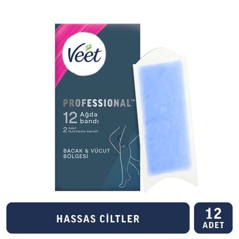 نوارهای وکس Veet Professional مناسب پوست‌های حساس ۱۲ عددی