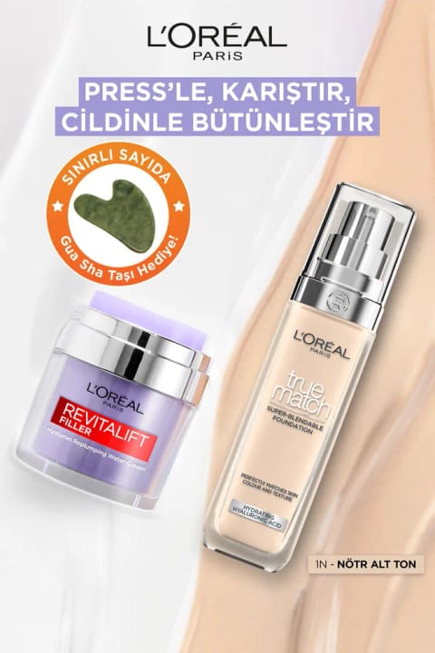 لورآل پاریس Revitalift Filler کرم مرطوبکننده + True Match Ba...