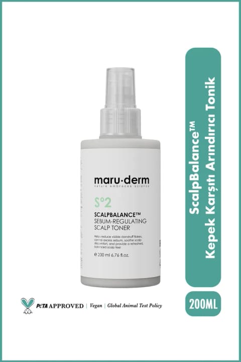 Maru.Derm ScalpBalance™ تونیک ضد شوره و متعادلکننده چربی پوست سر ۲۰۰ میلیلیتر