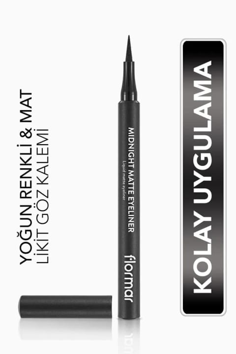 Flormar مت لیکوئید خط چشم ماژیکی (مشکی) - Midnight Matte Eyeliner - 001 Blac...