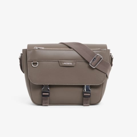 کیف مسنجر چرمی بژ مردانه Lacoste