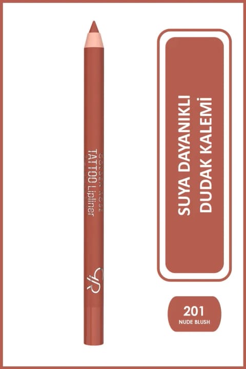 Golden Rose Tattoo Lipliner - خط لب ضد آب و ماندگار طولانی — 201 Nude Blush Nude