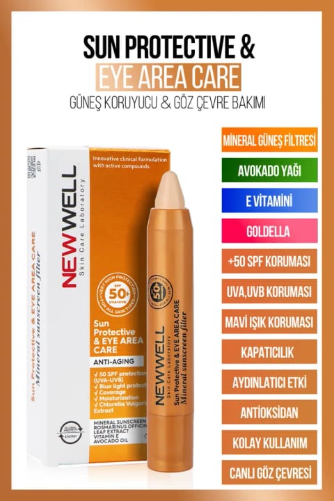 نیو ول کانسیلر کرم دور چشم با محافظت آفتابی SPF50+