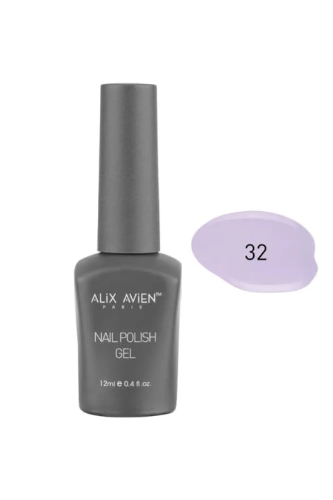 لاک ژلی دائمی بنفش یاسی Alix Avien UV 32 - 12 میلی‌لیتر