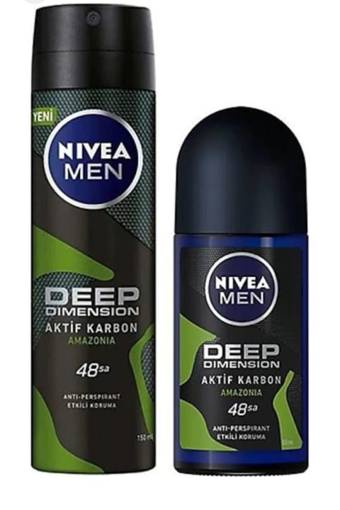 دئودورانت NIVEA Men Deep Dimension Amazonia 150 ml همراه با رول‌آن مینی هدیه
