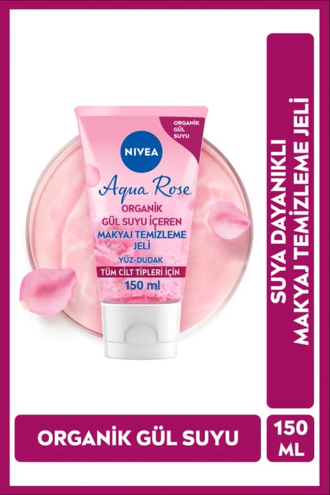 NIVEA Aqua Rose ژل پاککننده آرایش با عصاره ارگانیک گل سرخ ۱۵۰ میلیلیتر