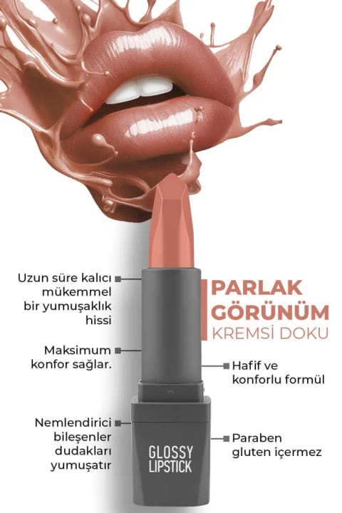 رژ لب براق مرطوب‌کننده ماندگار Alix Avien - Glossy — 304 Nude Apricot