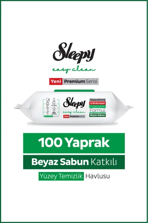 Sleepy Easy Clean Premium دستمال تمیزکننده سطح با صابون سفید