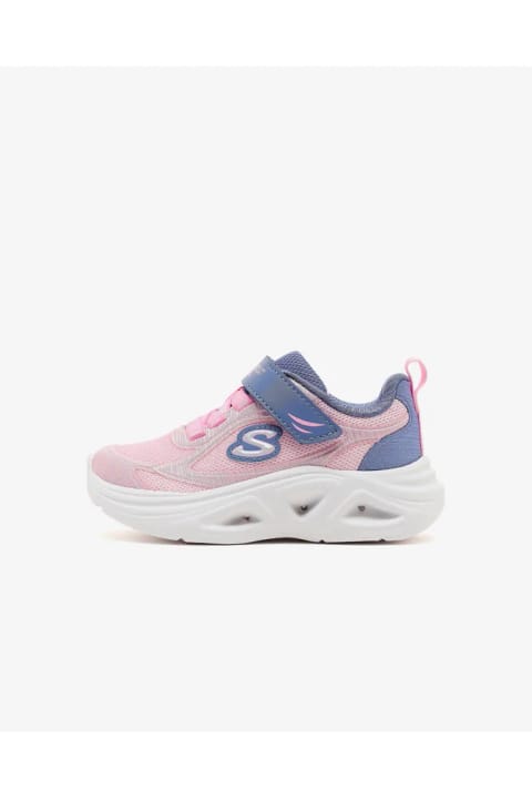 SKECHERS SOLA GLOW 2.0 کفش اسپرت دختر بچه چراغ دار طوسی 303729N GYPK