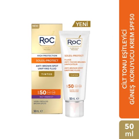 Roc ضد لک و یکدستکننده رنگ پوست ضدآفتاب صورت SPF50+ 50ml