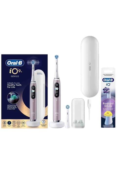 Oral-B iO9 Rose برقی/شارژی مسواک با 4 سر یدکی، سفیدکننده در 1 روز