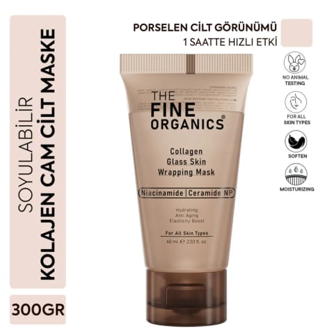 The Fine Organics Niacinamide & Ceramide NP ماسک ورقه‌ای پوست کولاجن شیشه‌ای 60ml
